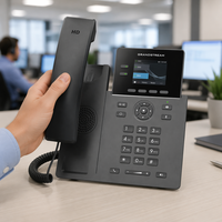 Téléphone IP HD de qualité opérateur Grandstream GRP2610P à 2 lignes, écran LCD couleur 2,4 pouces, 2 comptes SIP, PoE, VoIP d'entreprise, audio 5 voies