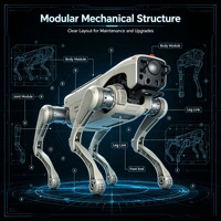 Robot chien quadrupède industriel avec moteur PLC et boîte de vitesses, robot d'inspection et de recherche à 4 pattes, développement open source, 220W