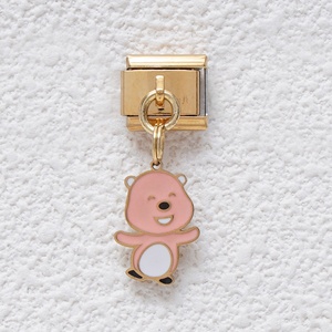 Wholesale Stainless Steel Italian Charms 18k Gold Plated Color Cartoon Girl Dress Italian Charm Pendant <b>Bracelet</b> - Product Image 3