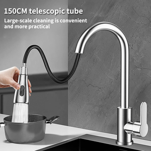 <span class=keywords><strong>Grifo</strong></span> de Cocina Moderno de Acero Inoxidable 304, <span class=keywords><strong>Grifo</strong></span> de <span class=keywords><strong>Agua</strong></span> a Prueba de Salpicaduras <span class=keywords><strong>con</strong></span> Rociador Extraíble y Mezclador Flexible para Fregadero de Cocina - Product Image 2