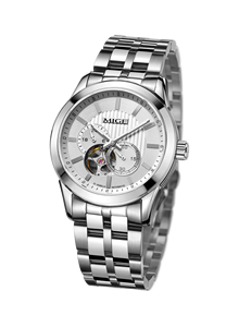 Reloj Mecánico Automático de Acero Inoxidable para Hombre MIGE, Esfera de Cristal Mineral Miyota, Caja de 40 mm, Correa de 20 mm, Cronógrafo, Lujo, Negocios - Product Image 3
