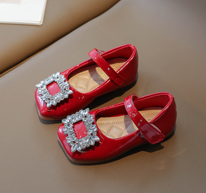 Zapatos de Vestir de Primavera para Niñas de 2 a 12 Años, Zapatos de Vestir con Botones de Cristal, Punta Cuadrada Plana, Zapatos de Vestir para Niños - Product Image 5