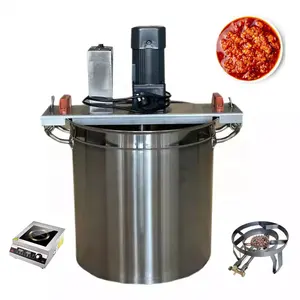 Mikser elektrikli ısıtma ile 100l biber domates sosu ocak köri ezmesi sos makinesi çorba lapası kaynar pişirme su ısıtıcısı Pot