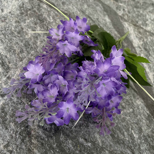 Fleurs artificielles 5 branches Soie Violet Floral Géant Fleurs artificielles pour la décoration de mariage à la maison - Product Image 2