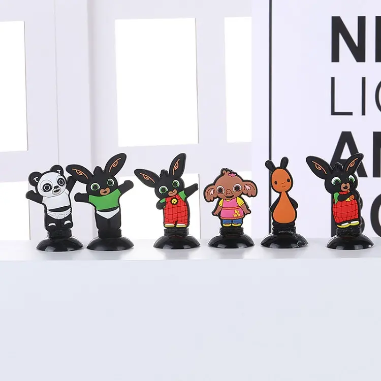 Customized PVC cute cartoon promotion gift of suction cup figurines for children