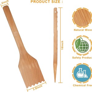 Raspador de barbacoa de madera con mango largo, espátula de limpieza duradera, herramienta de cocina multiusos - Product Image 5