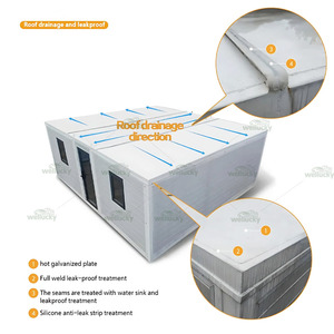 WELLUCKY Maisonnette Moderne Durable Modulaire Portable avec Panneaux Solaires – Habitation Conteneur Alimentée par l'Énergie <span class=keywords><strong>Solaire</strong></span> - Product Image 2