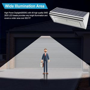 Năng lượng mặt trời đèn an ninh năng lượng mặt trời đèn tường với Radar cảm biến chuyển động 4 chế độ làm việc Tường Đèn Lồng cho sân vườn Patio hàng rào - Product Image 5