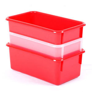 Promotional Multifunction Large Capacity Storage Container Square Plastic Red Storage Box