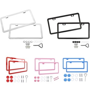 กรอบป้าย<span class=keywords><strong>ทะเบียน</strong></span>สแตนเลสหลากสีแบบใหม่ มาตรฐานสหรัฐอเมริกา สำหรับสหรัฐอเมริกาและแคนาดา พร้อมสกรูยึด - Product Image 2