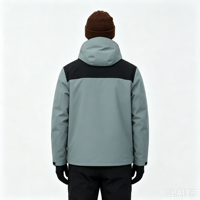 Veste à capuche imperméable coupe-vent isolée à coque rigide, avec rembourrage en duvet de coton intégré personnalisé pour la randonnée, le camping et les aventures en plein air