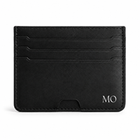 Porte-cartes en cuir fin multi-emplacements, étui pour cartes de crédit en cuir de vachette véritable avec logo personnalisé pour cadeaux d'affaires en gros