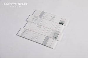 Centurymosaic - Nuevo Mosaico de Mármol Blanco Pulido Lasa Bianco al por Mayor, Diseño de Mosaico para Baño, Cocina, Pared y Suelo - Product Image 2