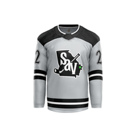 Maillot de hockey sur glace en gros, nouveau modèle, broderie personnalisée, nom d'équipe OEM, polyester, impression personnalisée, séchage rapide, écologique, pour adultes
