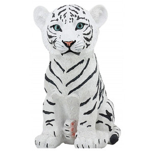 Statue de tigre en polyrésine/résine, grand modèle de 10 pouces de haut, <span class=keywords><strong>Rumba</strong></span>, le tigre blanc de Sibérie, tigre blanc rayé d'Alaska, bébé tigre de l'Inde du Nord, décoration - Product Image 1