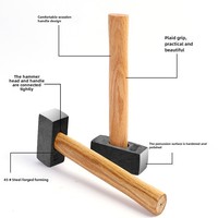 Marteau pour l'artisanat de la pierre Marteau forgé carré avec manche en bois Marteau lourd industriel Odm Hickory Wood 1 an.