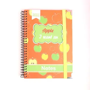 Fashion A4 Dairy Note Book School Office Stationery Supplies Journal Agenda Hardcover Spiral Notebook with Elastic Band