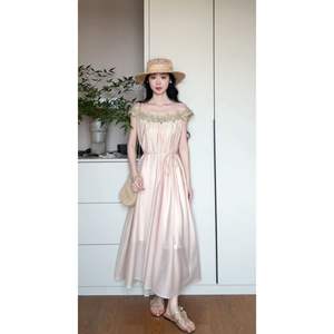 Pareo de Playa Rosa de Chifón de Secado Rápido, Corte Holgado, Hombros Descubiertos, Cintura Natural, Color Liso - Product Image 2