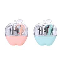 Ensemble de manucure portable en acier inoxydable en forme de pomme, 9 pièces, 9 en 1, durable, classique, pour voyages et maison, pour tous