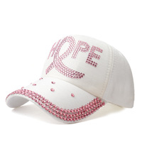 Casquettes de baseball roses en strass Hope en stock, mode DIY, diamants de luxe, casquettes roses avec sangle réglable, prix d'usine