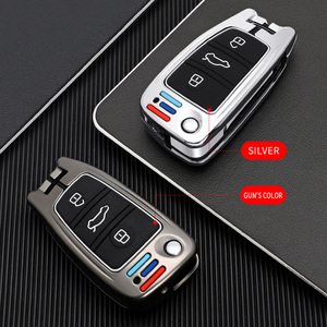 Étui de protection pour clé de voiture en alliage de zinc, gel de silice et TPU pour Audi Q3 Q7 Q5 TT Q2L A3 A1, porte-clés pliable, accessoires de sac - Product Image 6