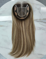 Offre Spéciale européenne couleur claire cheveux humains femmes toupets 5.5X6 Clip en doux respirant dentelle avant Topper Mono