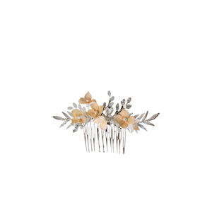 Coloré hortensia céramique fleur <span class=keywords><strong>cheveux</strong></span> peigne cristal <span class=keywords><strong>cheveux</strong></span> accessoires coiffure pour mariée mariage plaqué or alliage bijoux - Product Image 2