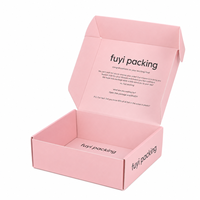 Caja de Envío Corrugada Rosa Claro Personalizada con Logotipo Impreso, Forro de Esponja, Materiales Reciclados - Empaque Ecológico para Regalos de Comercio Electrónico