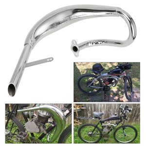 Silenciador de Tubo de Escape <span class=keywords><strong>Cromado</strong></span> de Alto Rendimiento HIAORS para Motor de Bicicleta Motorizada de 2 Tiempos 50cc 66cc 80cc 100cc - Product Image 4