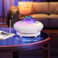 Projecteur LED d'Aurore Boréale et Vagues Océaniques Étoilées, Lampe de Nuit de Table avec Haut-Parleur Musical