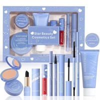 Ensemble de beauté cosmétique de luxe, rouge à lèvres, gloss à lèvres, eye-liner, crayon à sourcils, poudre pressée, boîte d'emballage, impression de logo personnalisée