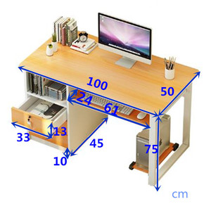 Bàn Chơi Game Bằng Gỗ Trơn Để Bàn Rộng Bàn Máy Tính Bàn Văn Phòng Màu Trắng Có Ngăn Kéo - Product Image 6