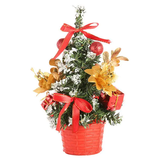 20CM Mini Christmas Tree Pine Tree Desktop Xmas Decoration Festival Home Party Ornaments