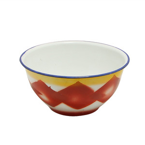 Vente en gros d'ustensiles de cuisine classiques et durables, bacs jetables en céramique <span class=keywords><strong>émaillé</strong></span>e pour le camping, bol à soupe en <span class=keywords><strong>métal</strong></span> et en acier - Product Image 4