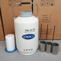 Tanque Criogénico Vertical Personalizado OEM YDS-10L para Almacenamiento de Semen de Inseminación Artificial, Tanque de Nitrógeno Criogénico de Aluminio con Motor