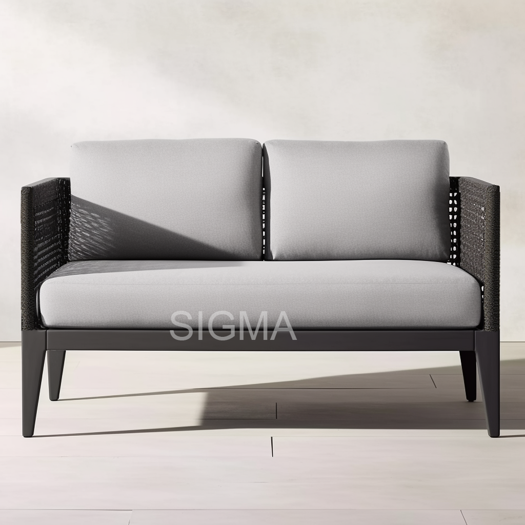 Sigma Furniture Metal Weaving Rope Outdoor Sofa Aluminum Garden Garden Lounge Set