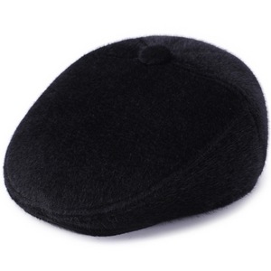 Faux Fur <b>Winter</b> <b>Cap</b> For Men Black And Dark Gray Baseball Style Warm Hat For Seniors - Product Image 1