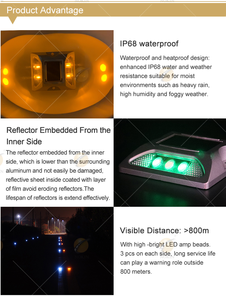 12 Years Factory Free Sample High Quality Led Reflective Aluminum Cat Eye Solar Road Stud