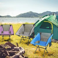 Chaise de camping pliable portable avec cadre en aluminium, dossier en maille, porte-gobelet et sac de rangement latéral pour la plage, les pique-niques et la randonnée