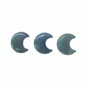 Piedra Curativa de Ágata Musgosa en Forma de Luna para Relajación y Calma - Product Image 2
