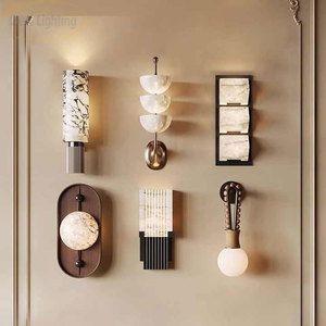 Alabaster <b>Sconces</b> <b>Wall</b> Lights Minimalist Modern Bedroom Bedside Marble <b>Wall</b> Decoration Lamp for Living Room Hotel - Product Image 1
