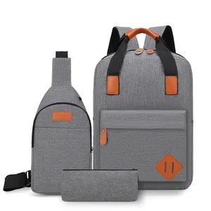 Sac d'école sac à dos combiné pour ordinateur portable costume trois pièces avec sac à dos usb sac à dos étanche grande capacité sac de voyage