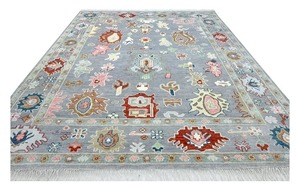 Tapis noué à la main, style tissage persan, chef-d'œuvre tissé à la main, en laine luxueuse pour salon - Product Image 3