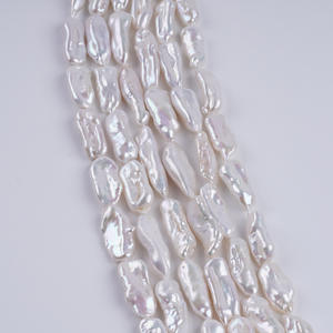 Perlas de Agua Dulce Naturales Blancas Irregulares de 9-12 mm al por Mayor, Productos Semielaborados para Hacer Collares Hechos a Mano - Product Image 2