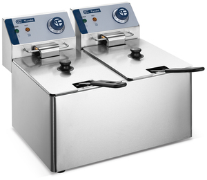 <span class=keywords><strong>Friteuse</strong></span> électrique à 2 réservoirs de 8L <span class=keywords><strong>pour</strong></span> fast food, vente en stock - Product Image 2
