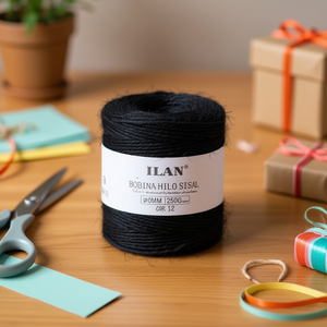 Cuerda de Sisal Ilan en Bobina de 3 mm, Negra, 250 g, para Manualidades y Embalaje - Product Image 3