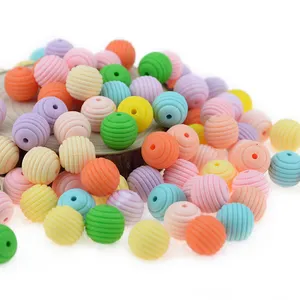 Wholesale 15mm BPA Free Silicone Spiral Round Beads For Baby Teethers