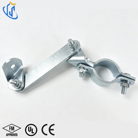 Assemblage de collier de serrage sismique articulé UTT60, raccord pivotant en acier au carbone galvanisé pour support de conduite d'incendie