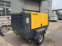 Compresseur d'air à vis lubrifié portable de 350 CFM et 10 bars, entraîné par un moteur diesel, avec pompe PLC pour perforatrice de roche, marteau-piqueur et sablage