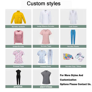 Ensemble de blouses médicales Senyun tendance à col en V, manches longues, ajustables, avec plusieurs poches, pour infirmières, dentistes et hôpitaux - Product Image 6